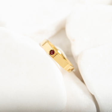 Birthstone Engravable Stacking Ring Lifestyle