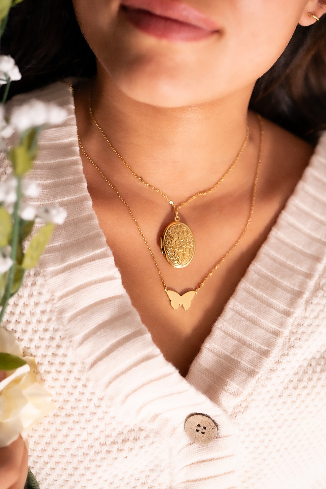 Textured Oval Locket Lifestyle