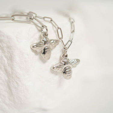 18K Gold PVD Stainless Steel Mommy and Me Bee Necklace Set 