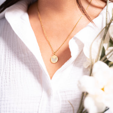 Stone Butterfly Pendant Necklace