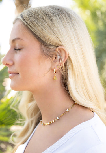Shell Pendant Huggie Earring