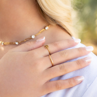 Paperclip Chain and Crystal Stone Station Necklace