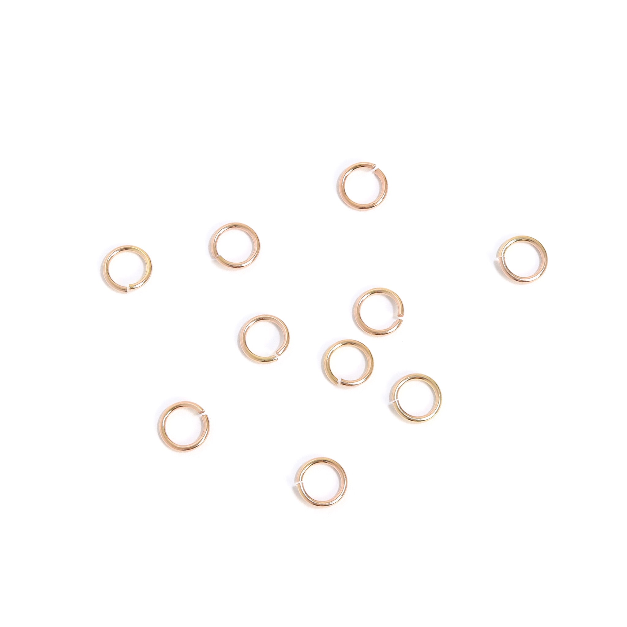 10 Pack 10K Solid Rose Gold Open Jump Rings / ENC0027