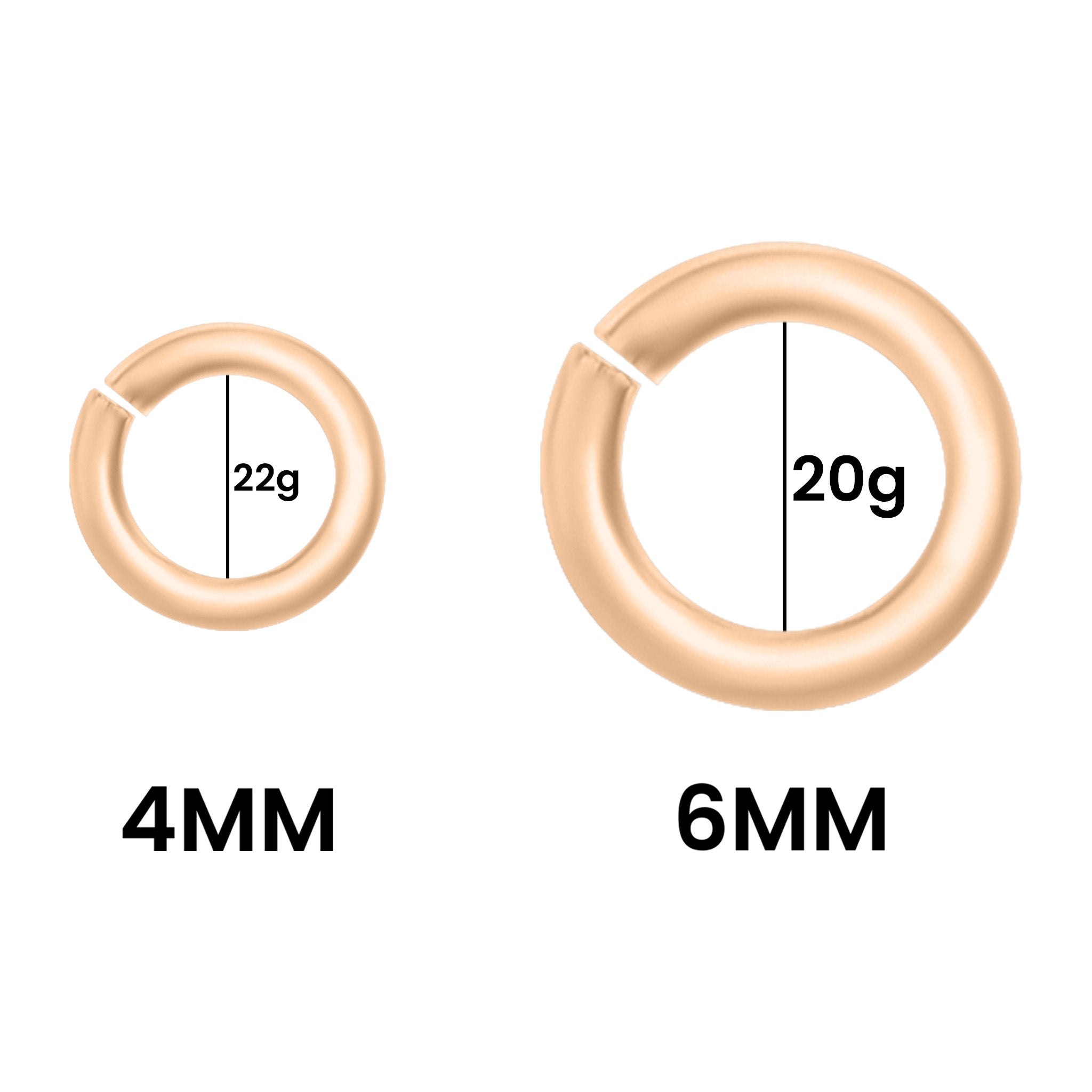 10 Pack 10K Solid Rose Gold Open Jump Rings / ENC0027