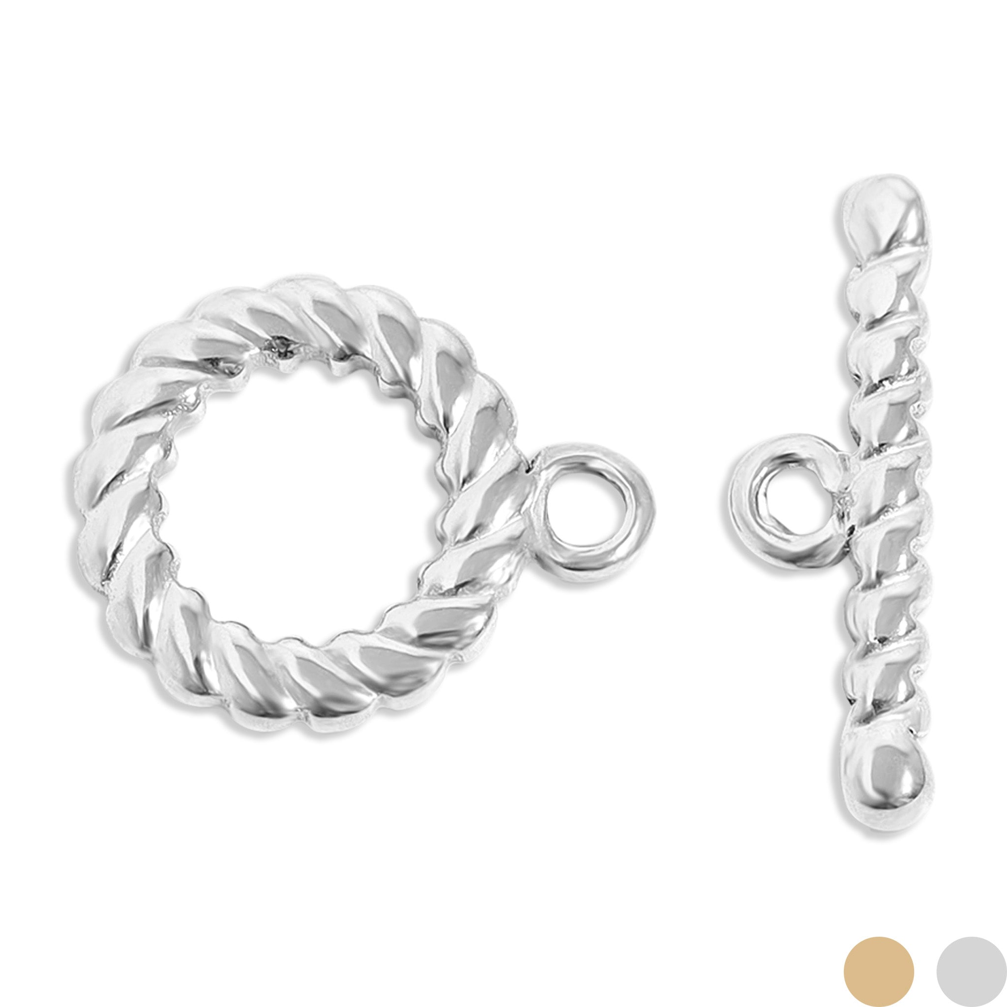 18K Gold PVD Stainless Steel Braided Toggle Clasp / ENC0042