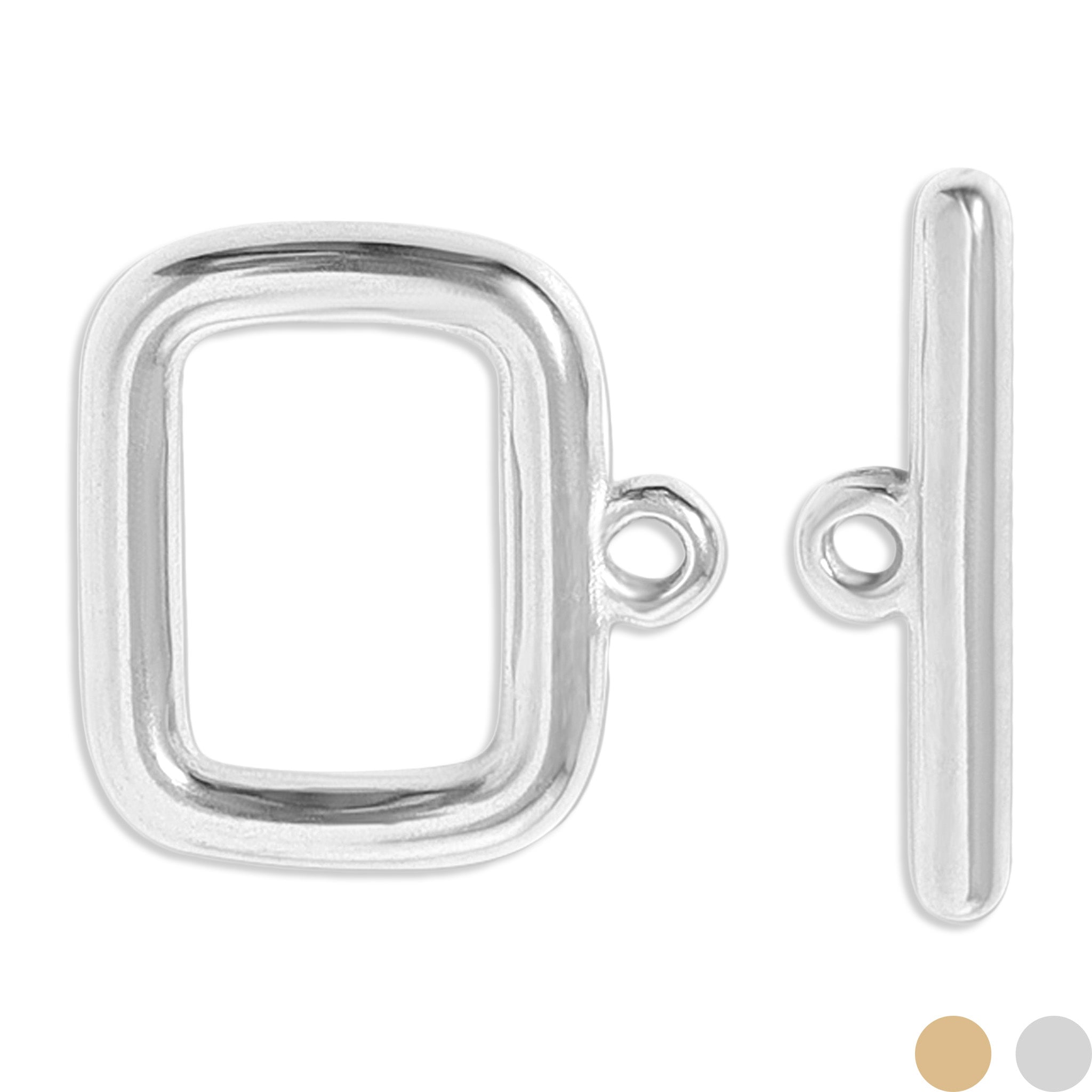 18K Gold PVD Stainless Steel Rectangle Toggle Clasp / ENC0044