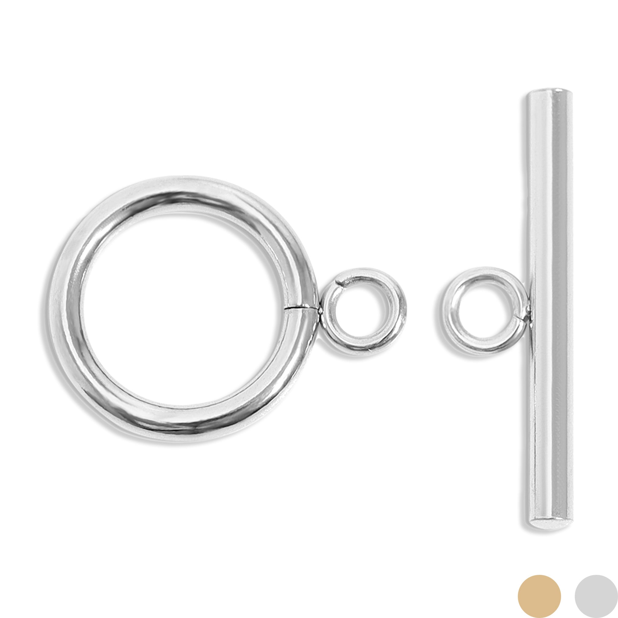 18K Gold PVD Stainless Steel Circle Toggle Clasp / ENC0047