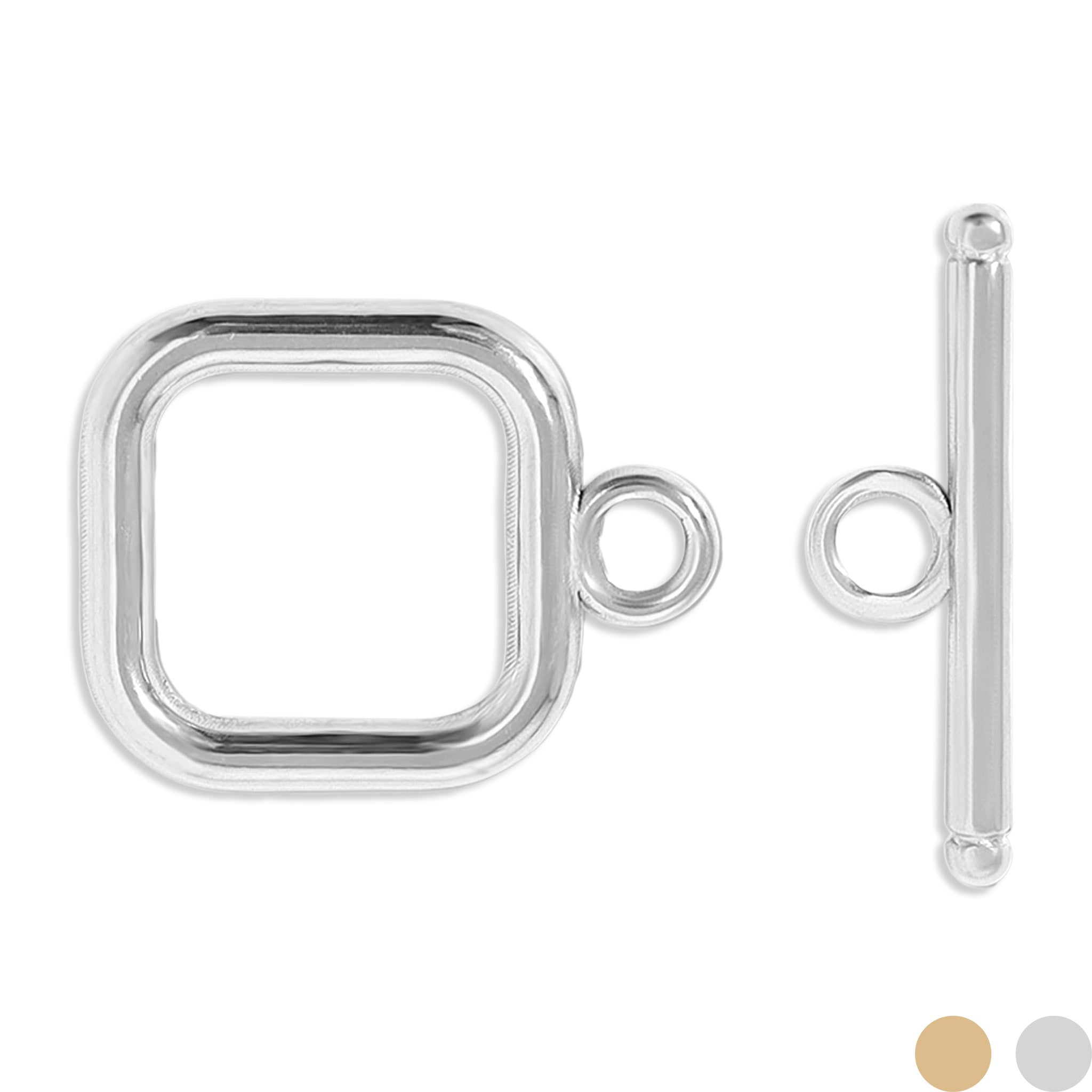 18K Gold PVD Stainless Steel Square Toggle Clasp / ENC0049