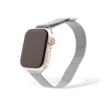Silver Smart Watch Adjustable Mesh Band