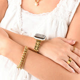Wholesale jewelry 18K Gold PVD Stainless Steel Classic Slim Smartwatch Band- gold model 