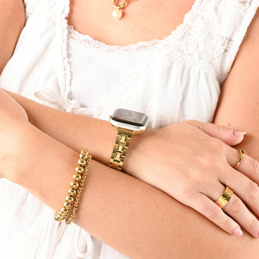 Wholesale jewelry 18K Gold PVD Stainless Steel Classic Slim Smartwatch Band- gold model 
