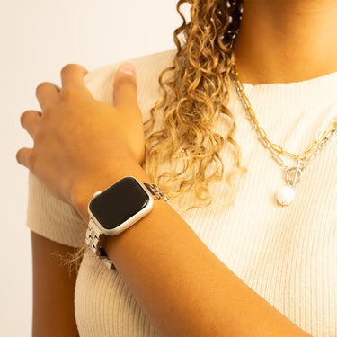 Silver Smart Watch Band