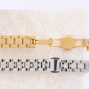 Wholesale jewelry 18K Gold PVD Stainless Steel Classic Slim Smartwatch Band- gold and stainless studio 