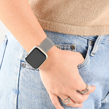 Wholesale jewelry 18K Gold PVD Stainless Steel Mesh Smartwatch Band - stainless model 