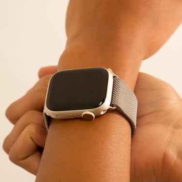 Silver Smart Watch Band