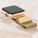 Wholesale jewelry 18K Gold PVD Stainless Steel Mesh Adjustable Smartwatch Band - gold studio 
