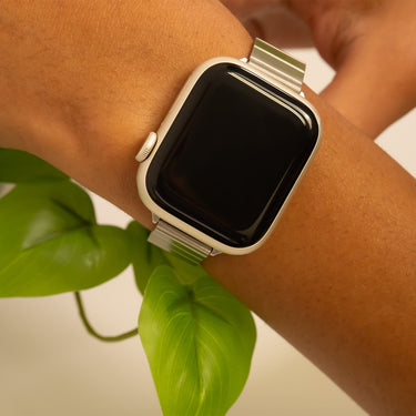 Silver Smart Watch Band