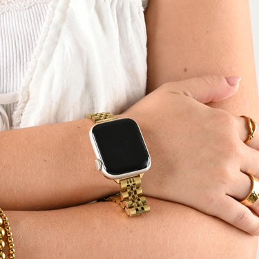 Wholesale jewelry 18K Gold PVD Stainless Steel Heritage Slim Smartwatch Band - gold model 