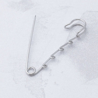 Silver Charm Holder Brooch