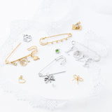 Wholesale jewry 18K Gold Stainless Steel Charm With Stones Brooch- collection shot 