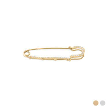 Wholesale jewry 18K Gold Stainless Steel Charm With Stones Brooch- gold main 
