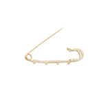 Wholesale jewry 18K Gold Stainless Steel Charm With Stones Brooch- gold clasp shot 