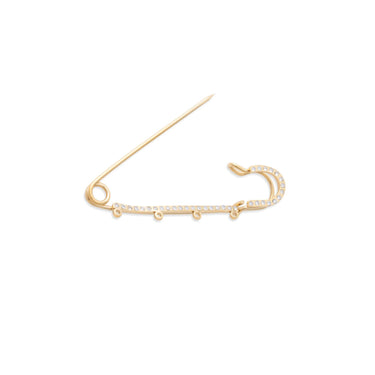 Wholesale jewry 18K Gold Stainless Steel Charm With Stones Brooch- gold clasp shot 