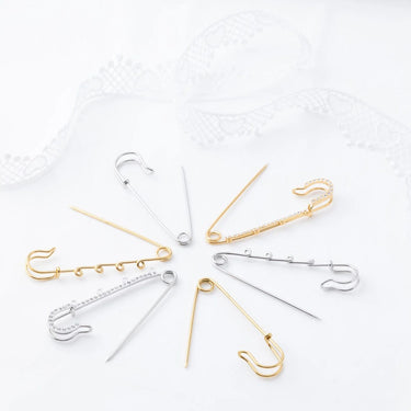 Wholesale jewry 18K Gold Stainless Steel Charm With Stones Brooch- collection shot 