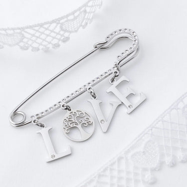 Wholesale jewry 18K Gold Stainless Steel Charm With Stones Brooch- stainless studio 