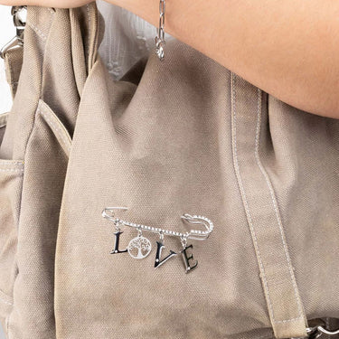 Wholesale jewry 18K Gold Stainless Steel Charm With Stones Brooch- stainless model 
