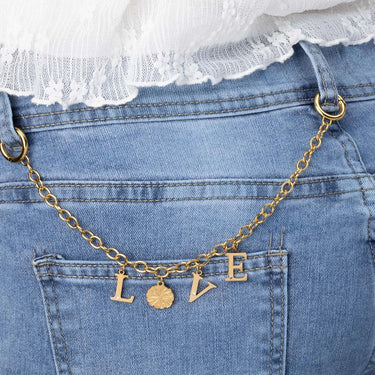 Wholesale jewelry 18K Gold PVD Stainless Steel Loop Bag Chain- Gold model