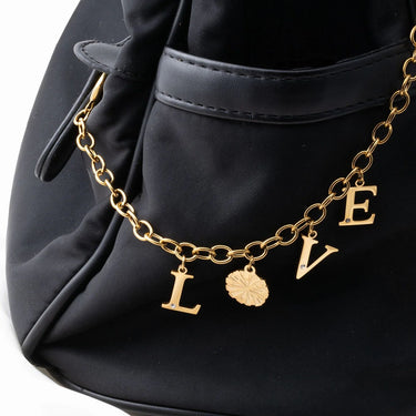 Wholesale jewelry 18K Gold PVD Stainless Steel Loop Bag Chain- Gold studio