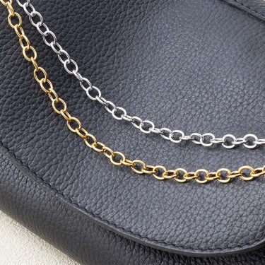 Wholesale jewelry 18K Gold PVD Stainless Steel Loop Bag Chain- Gold and stainless  studio