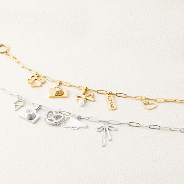 Wholesale jewelry 18K Gold PVD Stainless Steel Paperclip Bag Chain- gold and stainless studio 