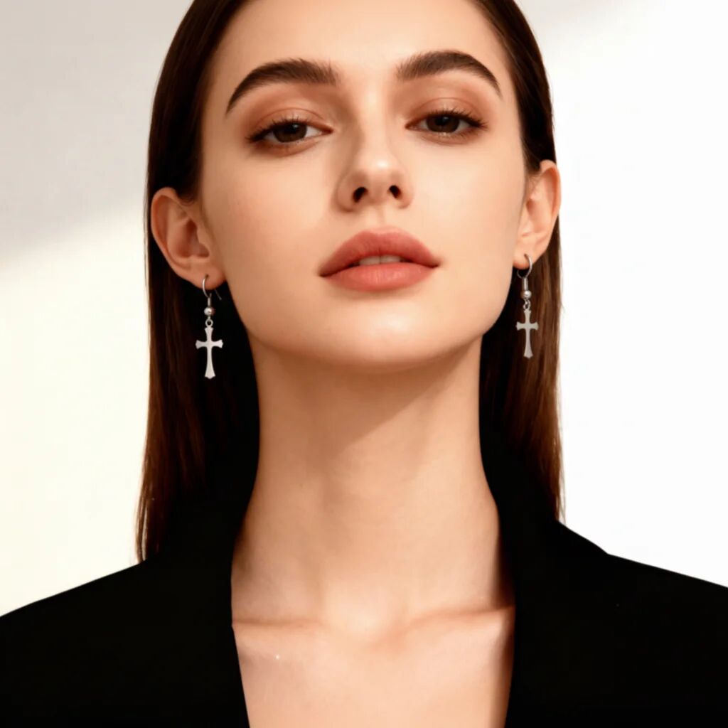 Stainless Steel Cross Earrings / ERJ0001