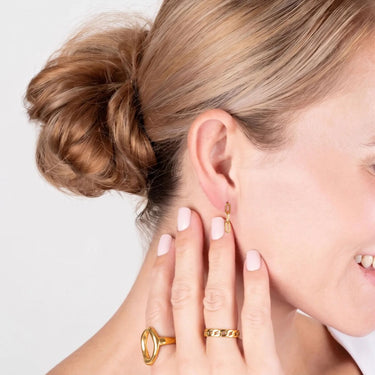 18K Gold PVD Stainless Steel Paperclip Earrings- gold model 