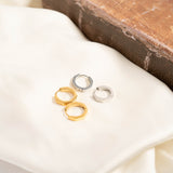 18K Gold PVD Stainless Steel Geometric Huggie Hoop Earrings / ERJ0008
