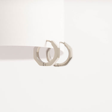 18K Gold PVD Stainless Steel Geometric Huggie Hoop Earrings / ERJ0008