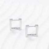 18K Gold PVD Stainless Steel Square Huggie Earrings-gold studio 