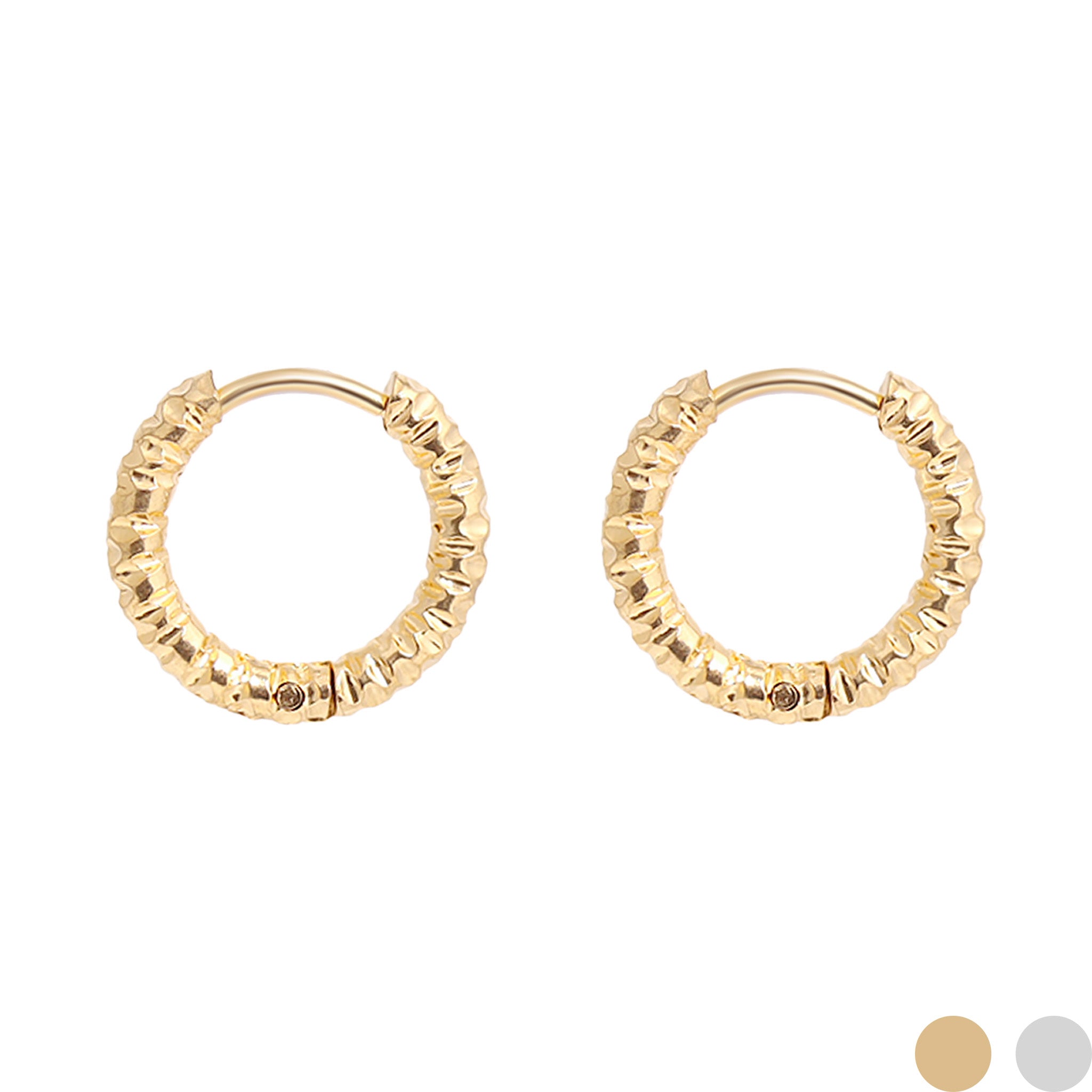 Textured Huggie Hoop Earrings