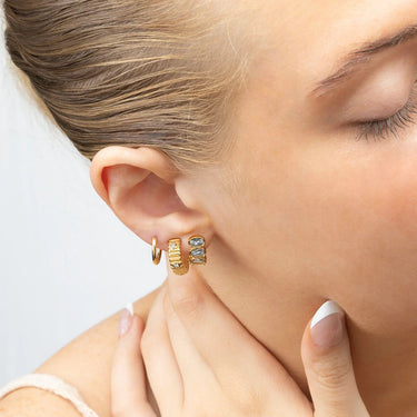 14K Gold Filled PLUS Classic Hoop Huggie Earrings 