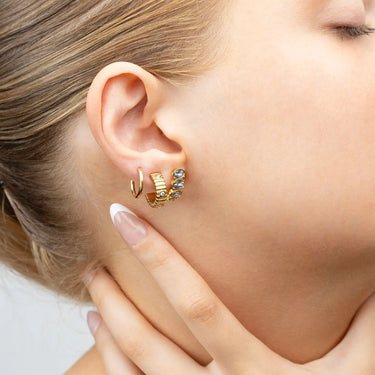 14K Gold Filled PLUS Classic Hoop Huggie Earrings 