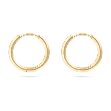 18K Gold PVD Stainless Steel Classic Hoop Huggie Earrings