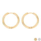 18K Gold PVD Stainless Steel Circle Huggie Hoop Earrings