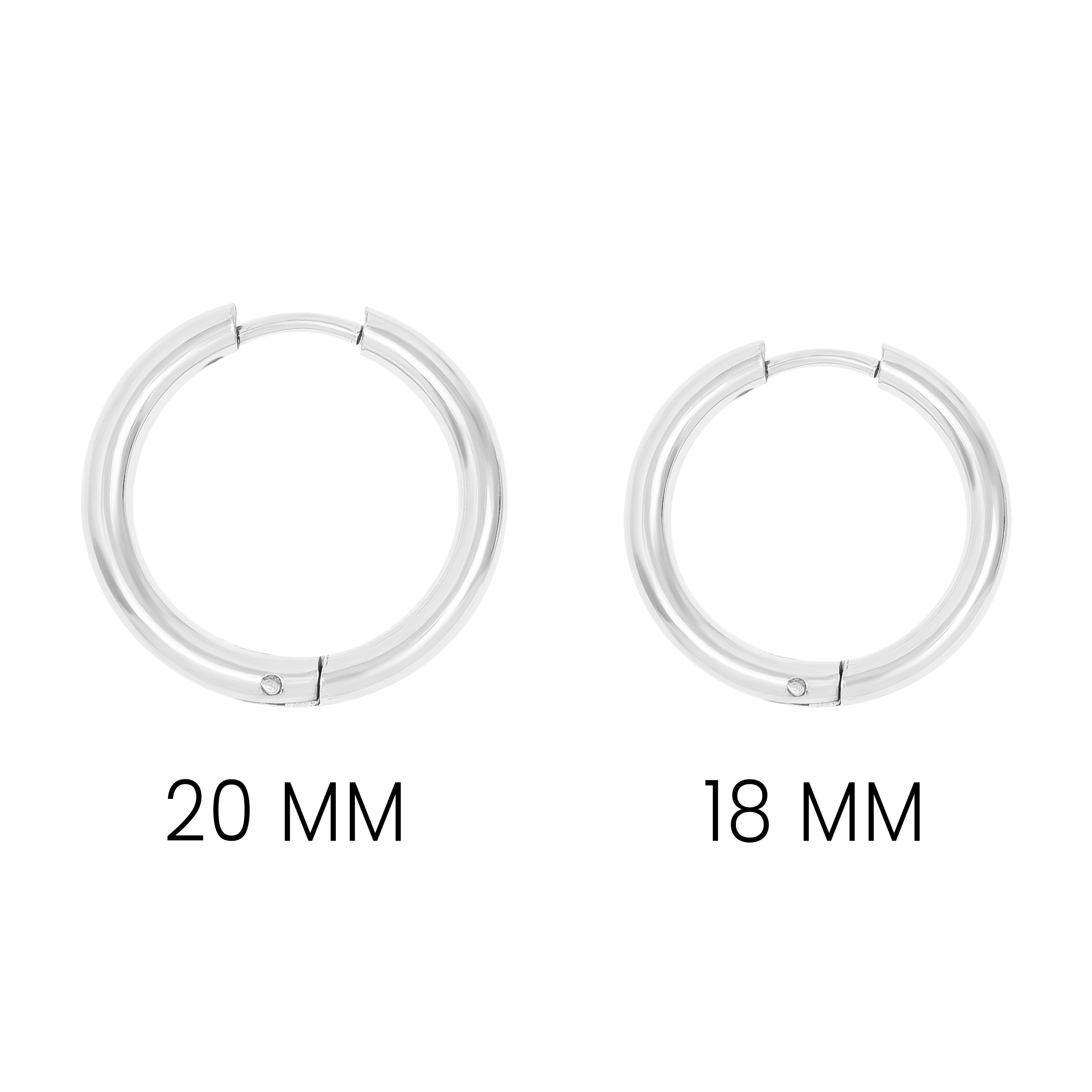 Circle Huggie Hoop Earrings sizes