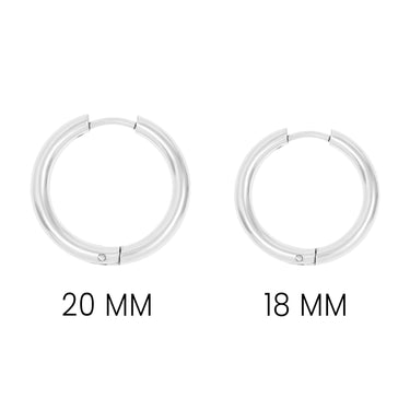 Circle Huggie Hoop Earrings sizes