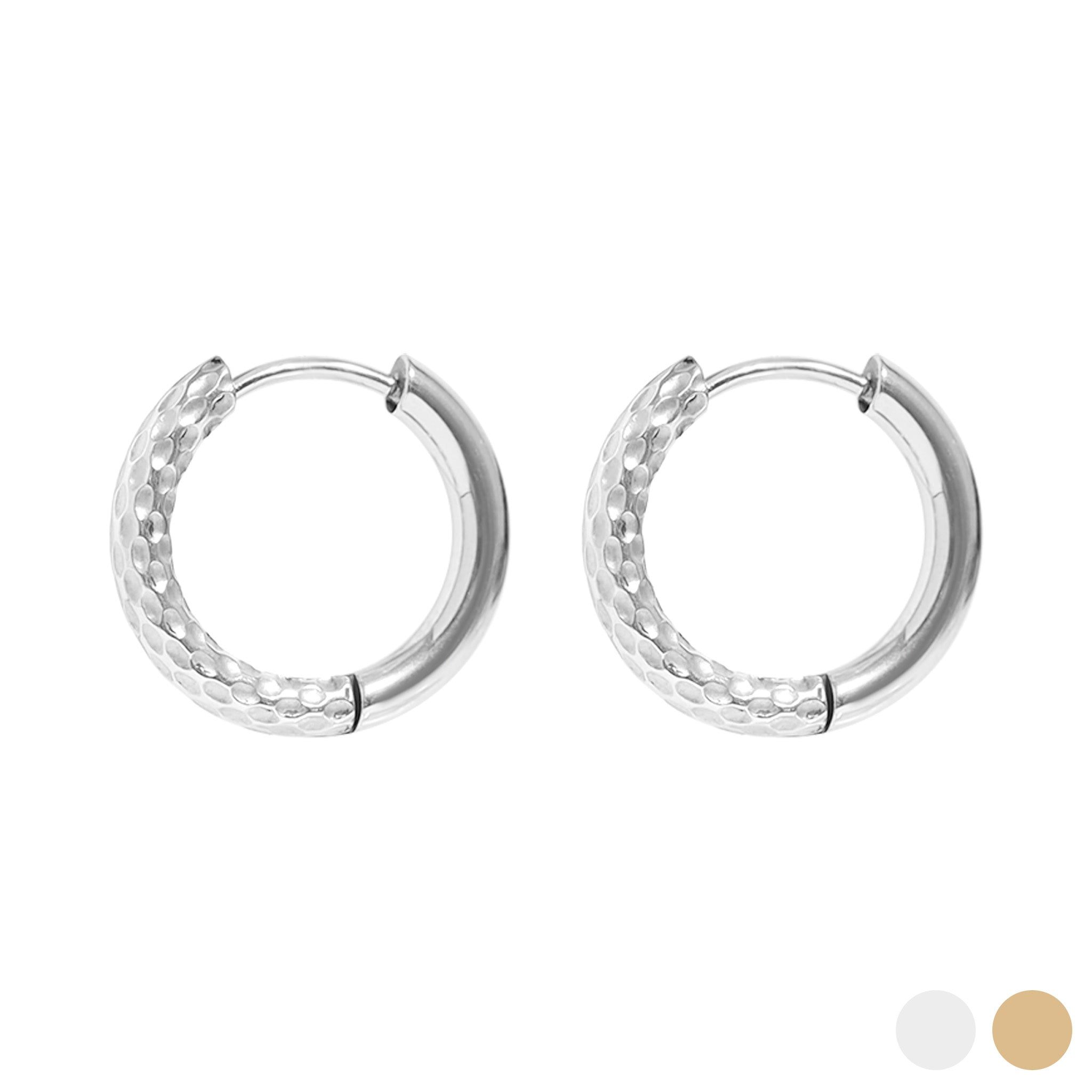 Half Textured Huggie Hoop Earrings