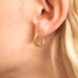 Half Textured Huggie Hoop Earrings