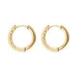 Half Textured Huggie Hoop Earrings