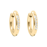 Wholesale jewelry 18K Gold PVD Stainless Steel CZ Huggie Hoop Earrings - gold main 